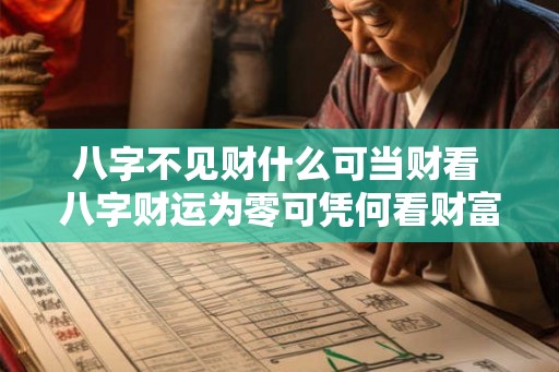八字不见财什么可当财看 八字财运为零可凭何看财富 八字不见财什么可当财看 八字财运为零可凭何看财富