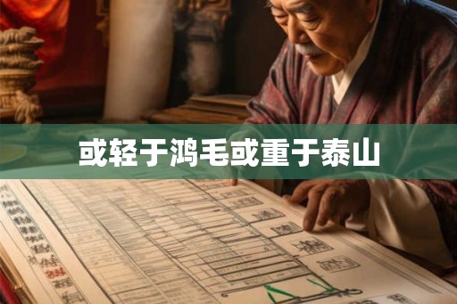 或轻于鸿毛或重于泰山