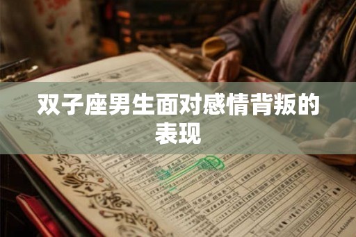 双子座男生面对感情背叛的表现