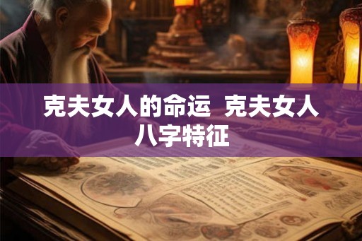 克夫女人的命运  克夫女人八字特征