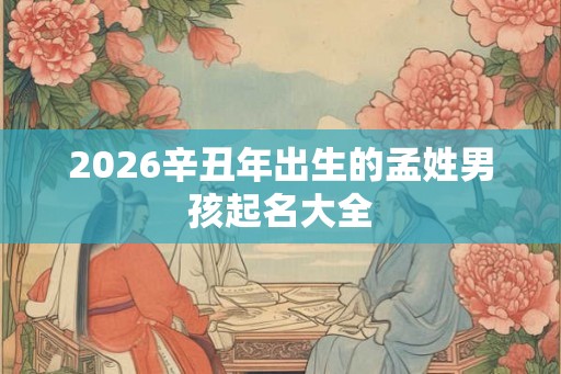 2026辛丑年出生的孟姓男孩起名大全