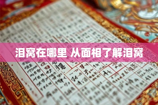 泪窝在哪里 从面相了解泪窝