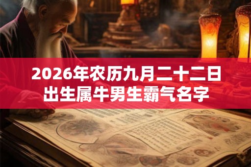 2026年农历九月二十二日出生属牛男生霸气名字 2026年农历九月二十二日出生属牛男生霸气名字