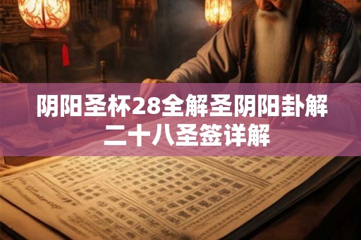 阴阳圣杯28全解圣阴阳卦解  二十八圣签详解
