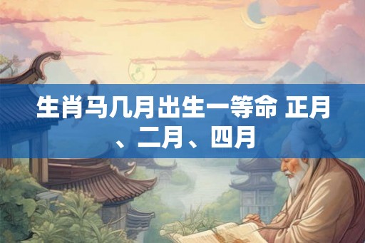 生肖马几月出生一等命 正月、二月、四月