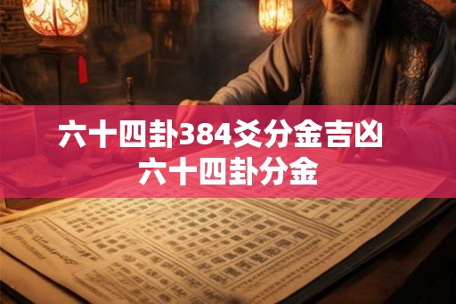 六十四卦384爻分金吉凶  六十四卦分金