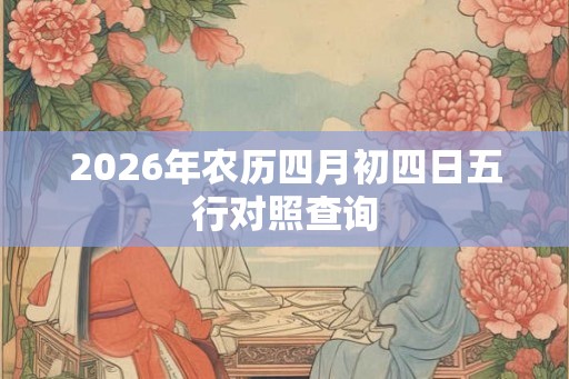 2026年农历四月初四日五行对照查询 2026年农历四月初四日五行对照查询