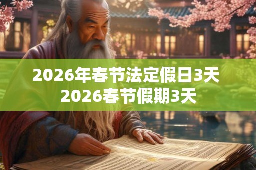2026年春节法定假日3天 2026春节假期3天
