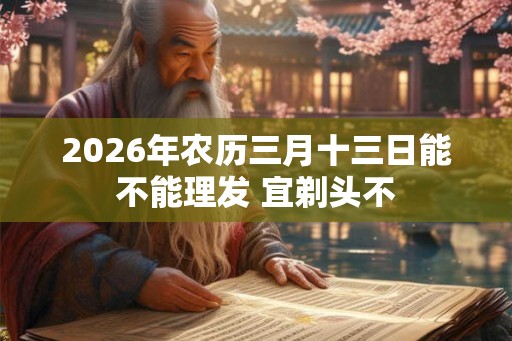 2026年农历三月十三日能不能理发 宜剃头不