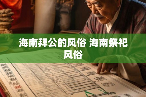 海南拜公的风俗 海南祭祀风俗
