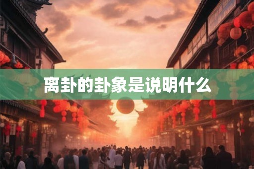 离卦的卦象是说明什么 离卦的卦象是说明什么