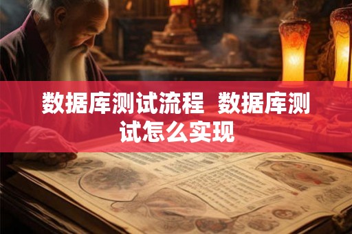 数据库测试流程 数据库测试怎么实现 数据库测试流程 数据库测试怎么实现