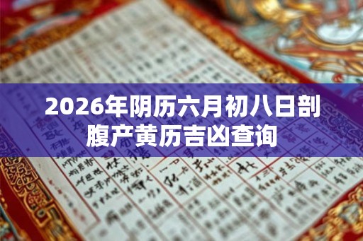 2026年阴历六月初八日剖腹产黄历吉凶查询 2026年阴历六月初八日剖腹产黄历吉凶查询