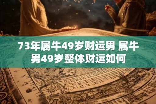 73年属牛49岁财运男 属牛男49岁整体财运如何