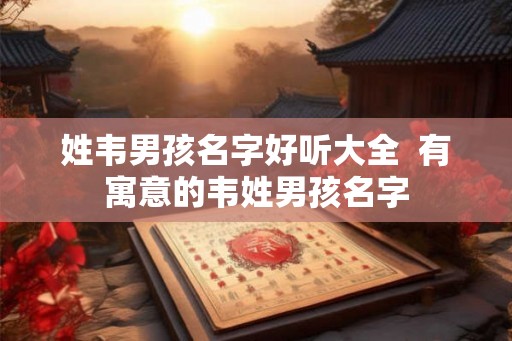 姓韦男孩名字好听大全  有寓意的韦姓男孩名字