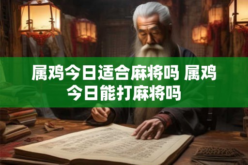 属鸡今日适合麻将吗 属鸡今日能打麻将吗