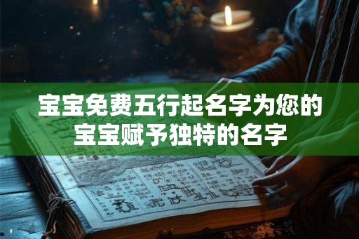 宝宝免费五行起名字为您的宝宝赋予独特的名字
