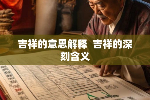 吉祥的意思解释  吉祥的深刻含义