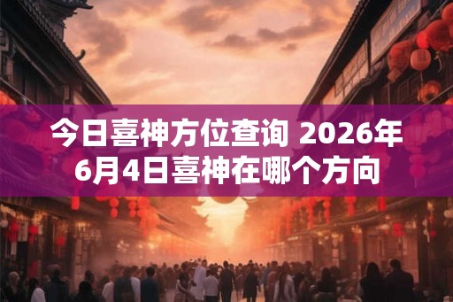 今日喜神方位查询 2026年6月4日喜神在哪个方向