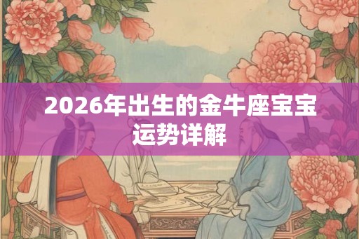 2026年出生的金牛座宝宝运势详解