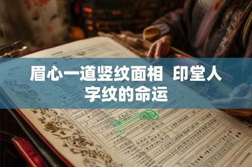 眉心一道竖纹面相  印堂人字纹的命运