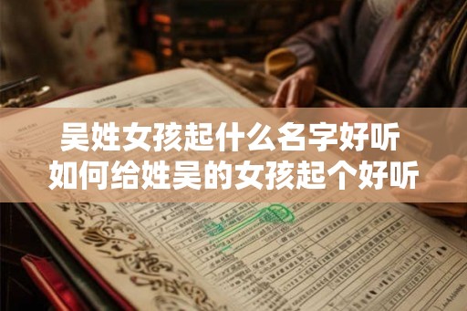吴姓女孩起什么名字好听 如何给姓吴的女孩起个好听的名字