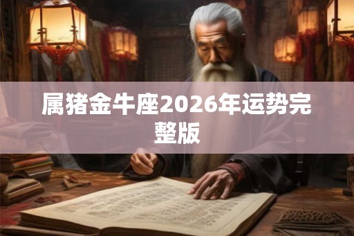 属猪金牛座2026年运势完整版