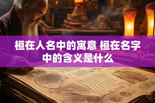 桓在人名中的寓意 桓在名字中的含义是什么