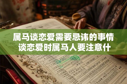 属马谈恋爱需要忌讳的事情 谈恋爱时属马人要注意什么