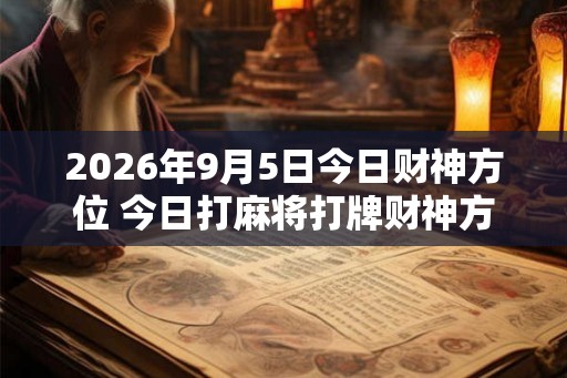 2026年9月5日今日财神方位 今日打麻将打牌财神方位