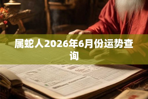 属蛇人2026年6月份运势查询