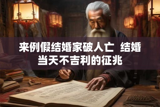 来例假结婚家破人亡 结婚当天不吉利的征兆 来例假结婚家破人亡 结婚当天不吉利的征兆
