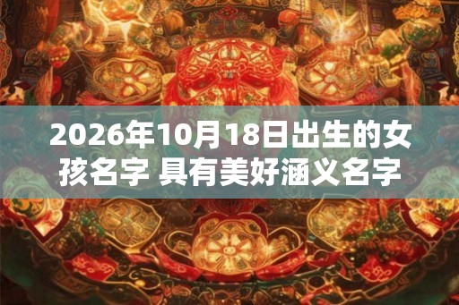 2026年10月18日出生的女孩名字 具有美好涵义名字