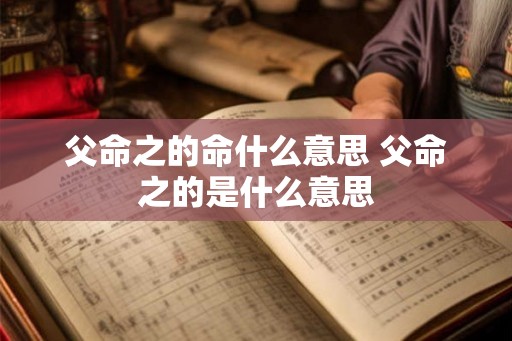 父命之的命什么意思 父命之的是什么意思
