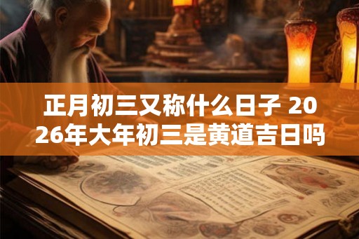 正月初三又称什么日子 2026年大年初三是黄道吉日吗