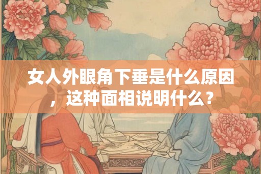女人外眼角下垂是什么原因，这种面相说明什么？