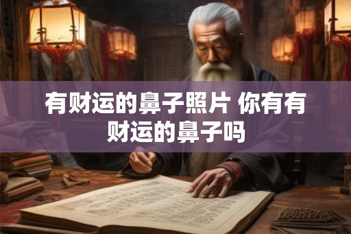 有财运的鼻子照片 你有有财运的鼻子吗