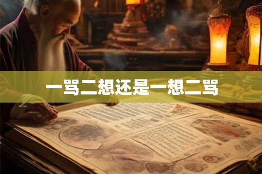 一骂二想还是一想二骂