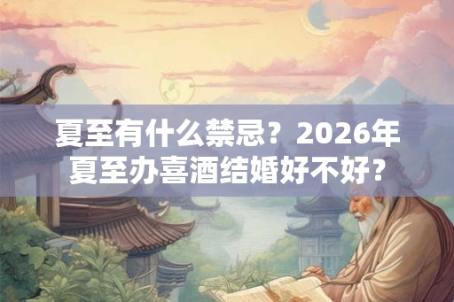 夏至有什么禁忌？2026年夏至办喜酒结婚好不好？
