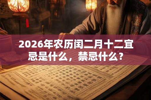 2026年农历闰二月十二宜忌是什么，禁忌什么？
