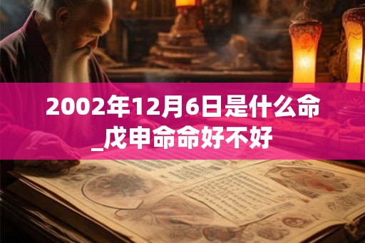2002年12月6日是什么命_戊申命命好不好