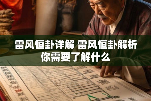 雷风恒卦详解 雷风恒卦解析你需要了解什么