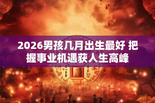 2026男孩几月出生最好 把握事业机遇获人生高峰