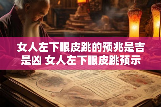 女人左下眼皮跳的预兆是吉是凶 女人左下眼皮跳预示好坏