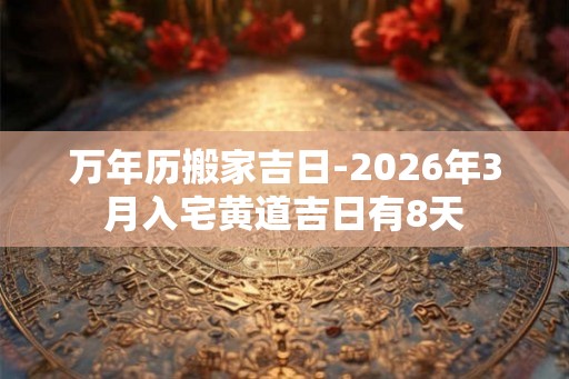 万年历搬家吉日-2026年3月入宅黄道吉日有8天