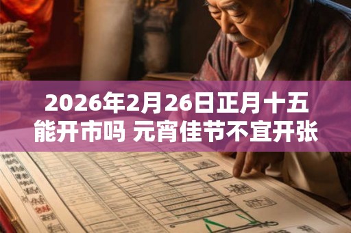 2026年2月26日正月十五能开市吗 元宵佳节不宜开张 2026年2月26日正月十五能开市吗 元宵佳节不宜开张