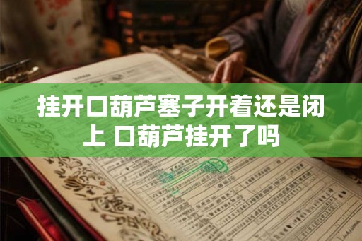 挂开口葫芦塞子开着还是闭上 口葫芦挂开了吗