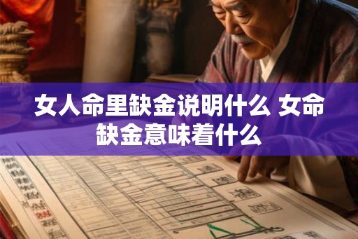 女人命里缺金说明什么 女命缺金意味着什么