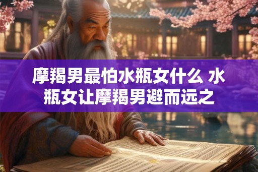 摩羯男最怕水瓶女什么 水瓶女让摩羯男避而远之