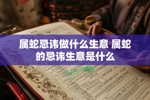 属蛇忌讳做什么生意 属蛇的忌讳生意是什么